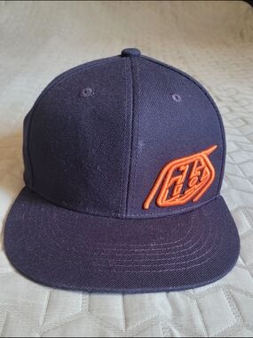 Troy Lee Designs TLD Snapback Hat Navy Orange Flat Brim Adjustable BMX Moto